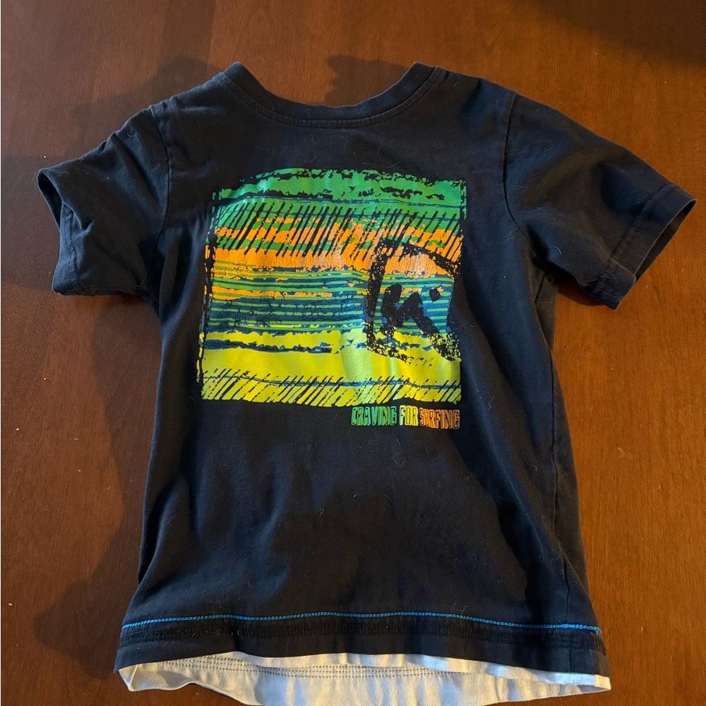 Kids Short Sleeve Tee with Surf Graphic
